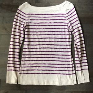 Ann Taylor Loft long sleeve striped shirt